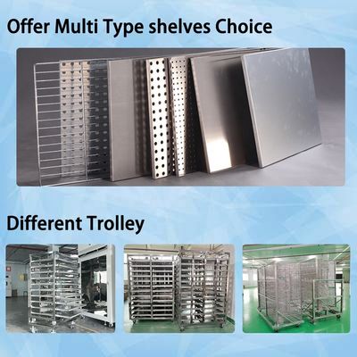 Industriële glasflesdrogeroven met trolley voor cosmetische farmaceutische producten